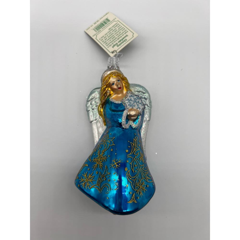 New Old World Christmas Glistening Snowflake Angel in Box